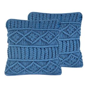 Beliani DEKORATIVNÍ POLŠTÁŘ sada 2 ks Modrý 45/45 cm Karatas obraz