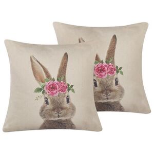 Beliani DEKORATIVNÍ POLŠTÁŘ sada 2 ks Taupe 45/45 cm Tulipa obraz
