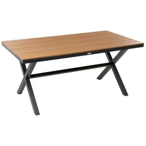 Beliani ZAHRADNÍ STŮL 160/90 cm Kov Černý Tiano obraz