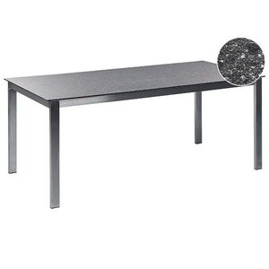 Beliani ZAHRADNÍ STŮL Keramika-sklo Žula Look černý 180/90 cm Cosoleto obraz