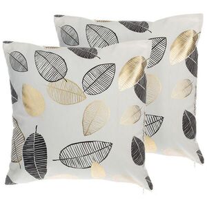 Beliani DEKORATIVNÍ POLŠTÁŘ sada 2 ks Bílý 45/45 cm Lotus obraz