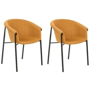 Beliani JÍDELNÍ ŽIDLE sada 2 ks Polyester Oranžová Ames obraz