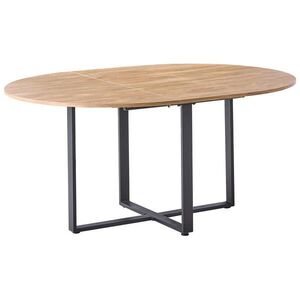 Beliani JÍDELNÍ STŮL Hnědý 120-160/120 cm Alexandrina obraz