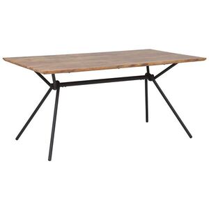 Beliani JÍDELNÍ STŮL 160/90/75 cm Tmavě hnědý, Černý Obdélníkový Amsterdam obraz