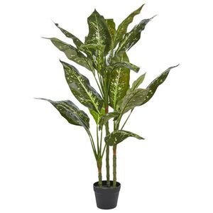 Beliani UMĚLÁ ROSTLINA v květináči 110 cm Zelená/Černá Dieffenbachia obraz