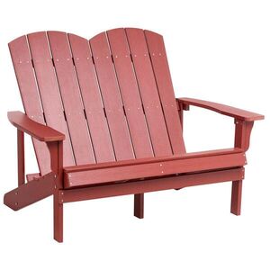 Beliani ZAHRADNÍ LAVICE Adirondack 125 cm Červená obraz