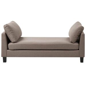 Beliani ČALOUNĚNÉ LEHÁTKO CHAISE LONGUE Látka Taupe Archiane obraz