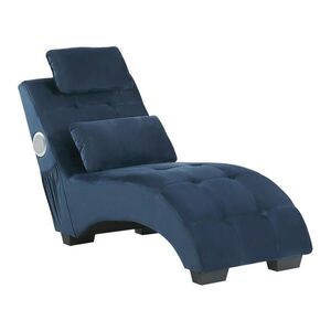 Beliani ČALOUNĚNÉ LEHÁTKO CHAISE LONGUE Sametová látka Modré Simorre obraz