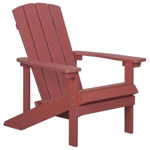 Beliani ZAHRADNÍ ŽIDLE Umělé dřevo červená Adirondack obraz