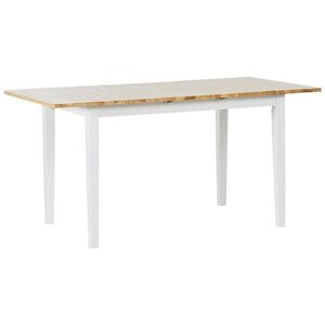 Beliani JÍDELNÍ STŮL 120-150/80/74 cm Světle hnědý, Bílý Obdélníkový Houston obraz