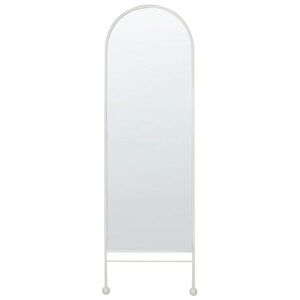 Beliani NÁSTĚNNÉ ZRCADLO Kov bílé 45/145 cm Jarnages obraz