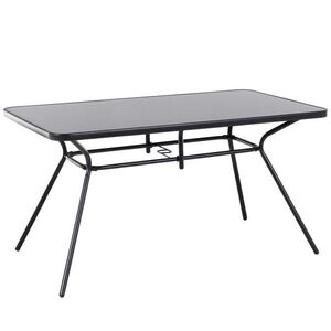 Beliani ZAHRADNÍ STŮL Ocel černý 140/80 cm Livo obraz