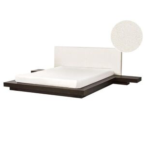 Beliani POSTEL s roštem 160/200 cm MDF deska Tmavě hnědá Zen obraz