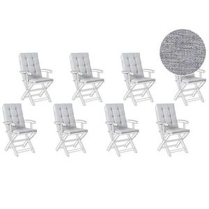 Beliani SEDACÍ polstrování sada 8 ks Šedé melírované 42/95 cm Maui Premium obraz