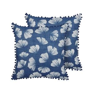 Beliani DEKORATIVNÍ POLŠTÁŘ sada 2 ks Tmavě modrý 45/45 cm Dandelion obraz