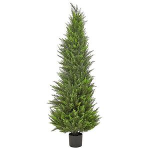 Beliani UMĚLÁ ROSTLINA v květináči 153 cm Zelená/Tmavší Odstín dřeva Cedar Tree obraz