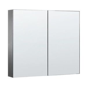 Beliani KOUPELNOVÁ ZRCADLOVÁ SKŘÍŇKA 80/70 cm Černá Navarra obraz