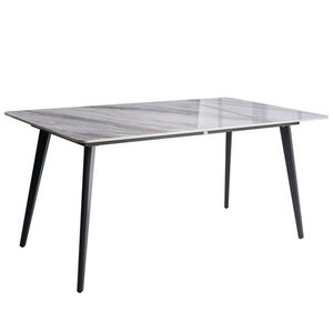 Beliani ZAHRADNÍ STŮL 160/90 cm Kámen Šedý Mramor Rodallo obraz