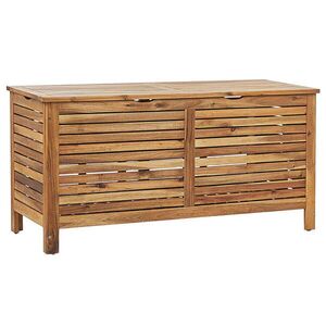 Beliani ÚLOŽNÝ BOX NA POLSTROVÁNÍ Akáciové dřevo světle hnědý 130/48 cm Riviera obraz