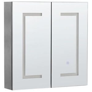 Beliani KOUPELNOVÁ ZRCADLOVÁ SKŘÍŇKA LED 60/60 cm Černá Mazarredo obraz