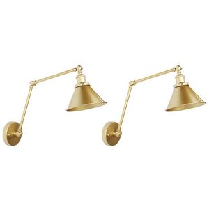 Beliani NÁSTĚNNÁ LAMPA sada 2 ks Zlatá Narva obraz
