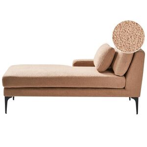 Beliani ČALOUNĚNÉ LEHÁTKO CHAISE LONGUE PRAVOSTRANNÉ Bouclé Pískově béžové Ewron obraz