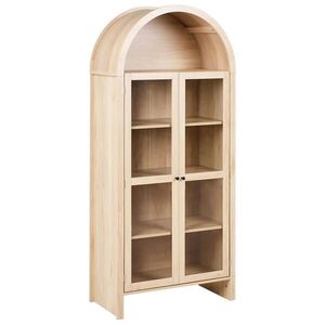 Beliani VITRÍNA se skleněnými dveřmi 79 cm Světle hnědá Glenwood obraz