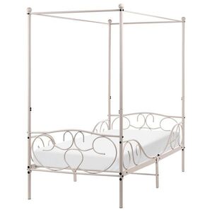 Beliani NEBESOVÁ POSTEL Kov 90/200 cm Světle béžová Sormery obraz