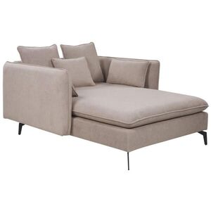 Beliani ČALOUNĚNÉ LEHÁTKO CHAISE LONGUE taupe/černé Charmes obraz