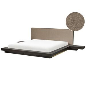 Beliani POSTEL s LED 180/200 cm MDF deska Tmavě hnědá Zen obraz