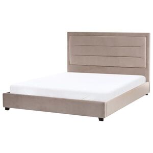 Beliani POSTEL s roštem 160/200 cm Taupe Rouen obraz