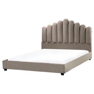 Beliani POSTEL s roštem 160/200 cm Taupe Vincennes obraz