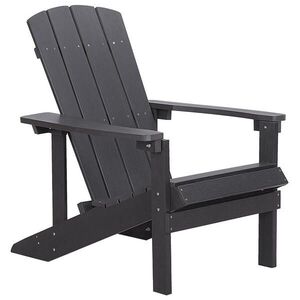 Beliani ZAHRADNÍ ŽIDLE Umělé dřevo tmavě šedá Adirondack obraz