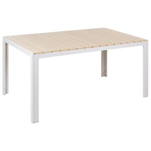 Beliani ZAHRADNÍ STŮL Umělé dřevo béžový/bílý 150/90 cm Como obraz