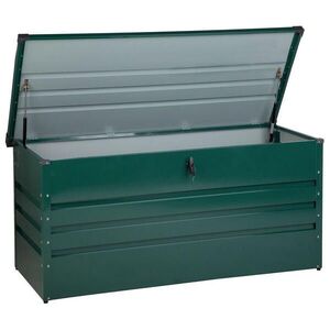 Beliani ÚLOŽNÝ BOX NA POLSTROVÁNÍ Ocel tmavě zelený 132/62 cm Cebrosa obraz