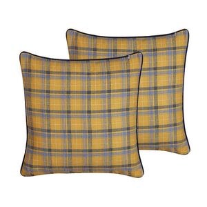 Beliani DEKORATIVNÍ POLŠTÁŘ sada 2 ks Žlutý 45/45 cm Dicentra obraz