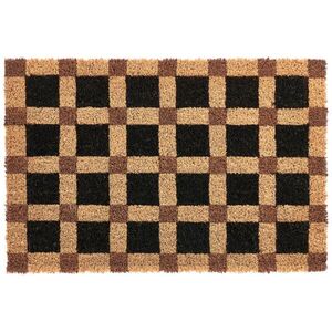 Beliani ROHOŽKA Béžová/Černá 40/60 cm Kokosová vlákna Villasis obraz
