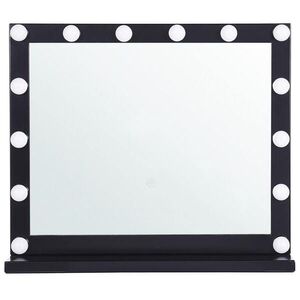 Beliani KOUPELNOVÉ ZRCADLO s LED osvětlením černé obdélníkové 50/60 cm Beauvoir obraz