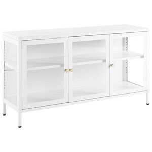 Beliani SIDEBOARD se skleněnými dveřmi Kov 115 cm Bílý Newport obraz