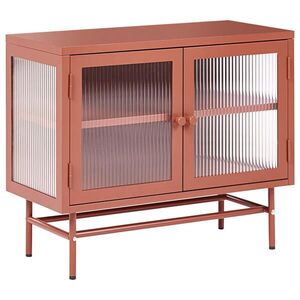 Beliani SIDEBOARD se skleněnými dveřmi Kov 77 cm Zlatohnědý Devon obraz