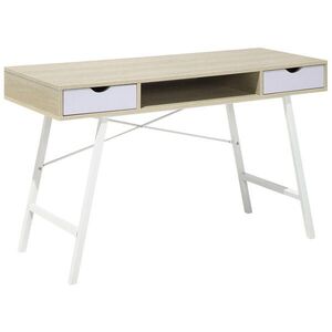 Beliani PSACÍ STŮL světlejší Odstín dřeva/bílý 120/48/77 cm Clarita obraz