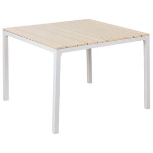 Beliani ZAHRADNÍ STŮL Umělé dřevo béžový 95/95 cm Prato obraz
