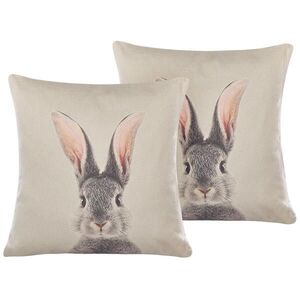 Beliani DEKORATIVNÍ POLŠTÁŘ sada 2 ks Taupe 45/45 cm Quercus obraz