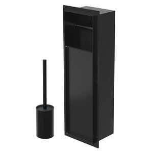 LuxeBath ZÁVĚSNÝ SKŘÍŇOVÝ MODUL WC z nerezové oceli, matná černá, 60x20x14 cm obraz