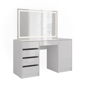 Vicco TOALETNÍ STOLEK Sherry Bílá/bílý vysoký lesk 128.2 cm s LED zrcadlem obraz