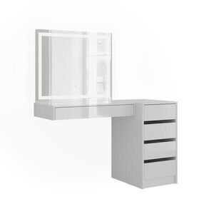 Vicco TOALETNÍ STOLEK Sherry Bílá/bílý vysoký lesk 120 cm 3 díly obraz