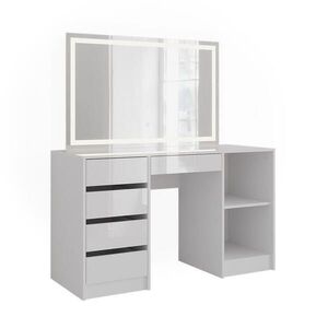 Vicco TOALETNÍ STOLEK Sherry Bílá/bílý vysoký lesk 128.2 cm s LED zrcadlem obraz