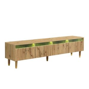 Urban Meuble NÍZKÁ KOMODA dekor dřeva a drážkovaný design – 4 zásuvky a délka 178 cm obraz