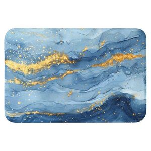 OnlyWow WC PŘEDLOŽKA Akvarel - modrá - umění - zlatá - luxusní - moderní 90x60 cm obraz