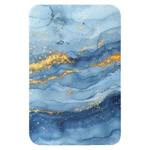 OnlyWow WC PŘEDLOŽKA Akvarel - modrá - umění - zlatá - luxusní - moderní 40x60 cm obraz